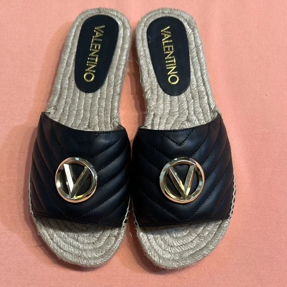 New Valentino Black Slide Sandals. Size 38. - Picture 1 of 8